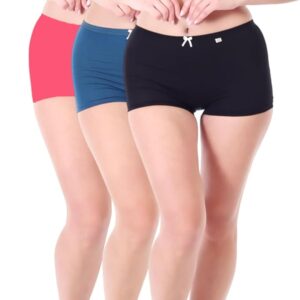 LADYBAY Women?s High Coverage Boy Shorts Combed Cotton & Elastane Stretch Mid Waist Seamless Briefs Super Soft Breathable Boxer Underwear Moisture Wicking, Comfort Innerwear