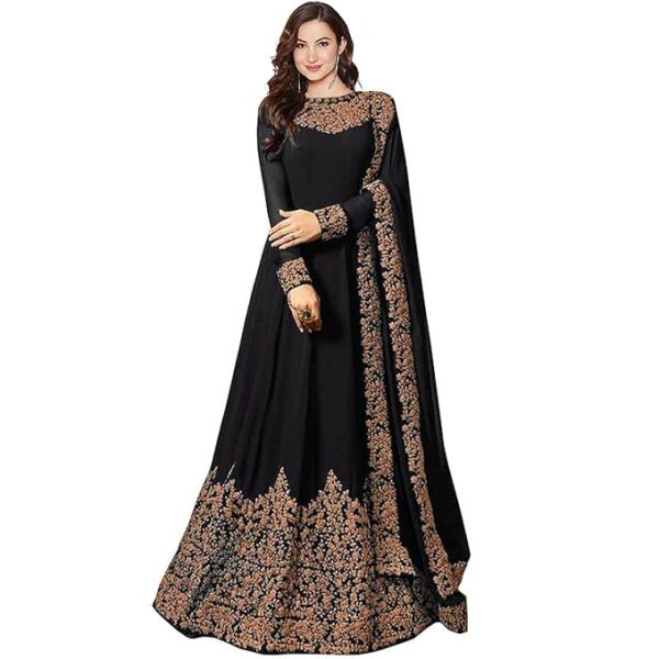 Women's Codding Long Anarkali Dress Material Gown With Duppta(Free Size)
