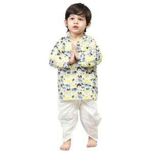 Elegant Traditional Dhoti Kurta Set for Baby Boys ? Soft Cotton Ethnic Dress for Festivals And Weddings