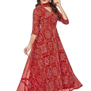 Beautiful Bandhani Printed Anarkali Suit - Elegant Design for Festive and Casual Wear