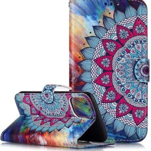 CASES Flip Back Cover Case for OnePlus 12R Scratch Resistant Anti-Slip Shockproof Protective Durable Mandala Design Wallet Leather Case for Men & Boys(Pattern2)