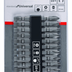Professional Extra Hard, Double Ended Screwdriver Bits, Type Ph2-Sl, Length 65mm, Grey, Pack Of 10