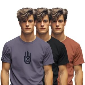 Trendy Printed Cotton Blend Crew Neck/Round Neck Half Sleeve Tshirt for Men - Pack of 3