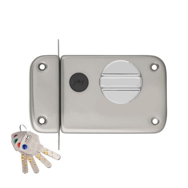 Lock I Rim Deadbolt Ultra XL+ I 1CK Deadbolt I for Inside Opening Wooden Main Door | Left/Right Handed Doors I 4 Keys I 5-Year Warranty I Manual Locking I Satin Nickel Finish