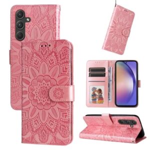 Flip Back Cover Case for Samsung Galaxy S23 Scratch Resistant Anti-Slip Shockproof Protective Durable Sunflower Printed Wallet Case for Men & Boys(Baby Pink)