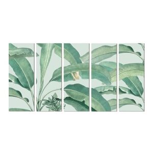 PLANE DESIGN Vibrant Floral Large Painting for Wall Decoration | 5-Panel Art for Home & Office | 27 x 50 Inches Wall Art | Home Decor | Office D?cor (K)