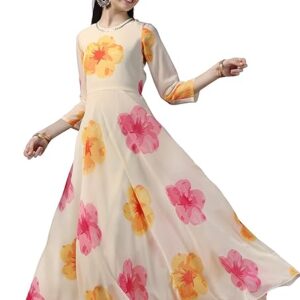 Dream Girl's Printed Maxi Length Dress|Printed Dress for Girls