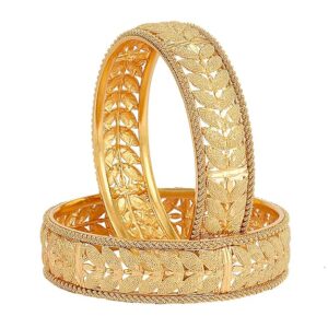 American Diamond Micro Gold Plated Flower Bangles