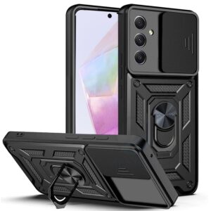 Cover for Samsung Galaxy A35 5G / Samsung Galaxy A55 5G | D10 Tough Armor Case | Sliding Camera Shield | 360? Protection | Kickstand Ring Holder | Military-Grade Shockproof Bumper Case