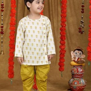 Elegant Traditional Dhoti Kurta Set for Baby Boys ? Soft Cotton Ethnic Dress for Festivals ? Comfortable Indian Outfit for Infants & Toddlers