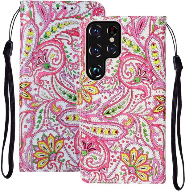 CASES Flip Back Cover Case for Samsung Galaxy S24 Ultra Scratch Resistant Anti-Slip Shockproof Protective Durable Mandala Design Wallet Leather Case for Men & Boys(Pattern1)
