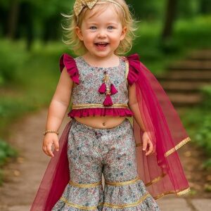 Trendy Girls Stylish Kurti and Sharara with Dupatta | Traditional Festive & Party Clothing Set