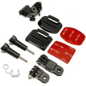 J-Hook Front & Side Helmet Mount for Hero 13/12/11/10/9/8/7/6/5,DJI OSMO Action 3 & 4,SJCAM,Eken - Compact Design - Filmmaking Accessory - 9-Piece Set