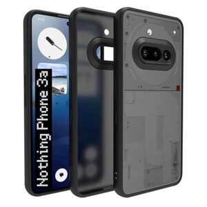 Shockproof Sleek Hybrid Armor Back Cover Case for Nothing Phone 3a (Smoke Black Matte PC + Black TPU Bumper)