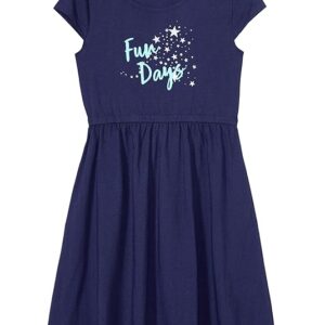 Jam & Honey Casual Girls 100% Cotton Printed Knee Length One Piece Dress | Age 2-12 Years