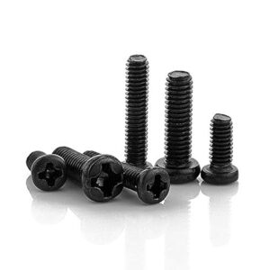 M4 X 10mm Phillip Drive Pan Head Screws, Hybrid(Phillips + Slotted) Drive, Fully Thread, Black Oxide Finish, Machine Thread, Quantity - 10 Pcs