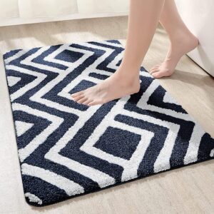 Super Soft (40x60 cm) Microfibre Solid 2000 GSM Bath Mat Super Absorbent Anti Skid Door Mats for Home/Bathroom/Bedroom/Kitchen/Floor Mat (Blue) Pack of 1