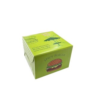 Burger Fries Packing Box for Delivery, Durable & Strong, Easy to Assemble (Pack of 20, Green)