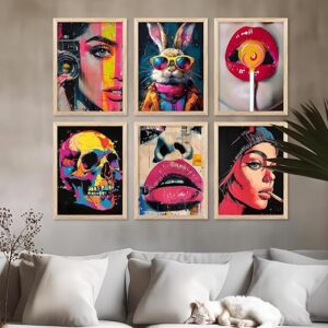 Abstract Cool Modern wall art painting with frame for home decoration/Wall decor paintings for living room, Framed poster set for bedroom (13x17 inch, D)