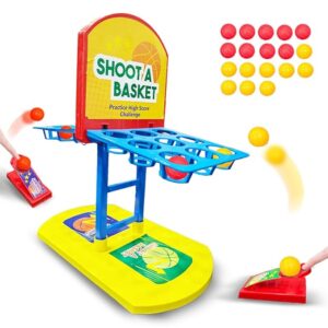Shoot-A-Basketball Board Game for Boys & Girls Tabletop Action for 1 or 2 Players Easy to Assemble Portable Basket Ball Indoor Games Ideal for Birthday Gift