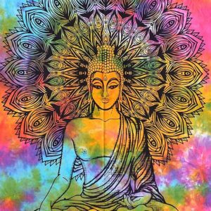 HANDICRAFTS Gautama Tapestry Wall Hanging Cotton Wall Hanging Poster (Multi, Size-40x30 Inches),