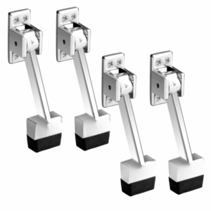 Stopper for The Door with Rubber Grip 5 Inch Long Door Stopper for The Wooden Door/Stops for Door - (Pack of 4) Silver Chrome