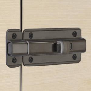 Heavy Duty Door Stopper/Door Lock Latch for Home and Office Doors/Baby Latch - Pack of 4 (Satin Black-Matt)