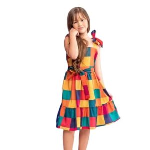 Baby Girl Frock Square Printed Square Frock for Kids Girl 1 to 7 Years Old
