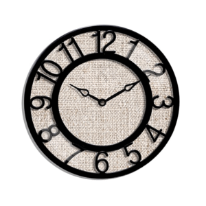 8-Inch Plastic Analog Wall Clock/Table Clock - Beige Dial (Black Frame, Quartz Movement)