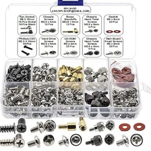179 pcs Assorted Screw Kit For PC Computer Screw, Standoffs, Screws for Hard Drive, Computer Case, Motherboard, Fan Power Graphics