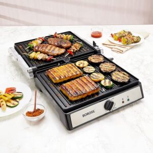 2000W Super Jumbo Grill Sandwich Maker | Can Make 4 Sandwich At a Time | Electric Toaster Maker | Non-Stick Coating Plates Opens to 180?, BPA & PTFE Free | Power Indicators