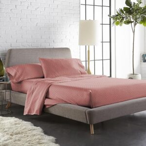 Cotton Flat Bedsheet for Double Bed,Sateen Weave King Size Bed Sheet Swiss Dot,1 Flat Sheet (108"x108") & 2 Pillow Covers (18"x28") Bedding Set Oeko-TEX Certified- Desert Sand