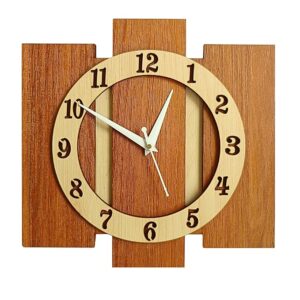 Wall Clock for Home Handmade Stylish Silent Analog Wall Clock for Living Room, Bedroom, Kitchen, Office (Silent Non-Ticking, 30Cm X 30Cm, Wooden Beige)