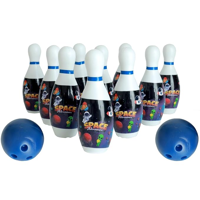 Bowling Game for Kids Toy with 10 Big Pin and 2 Big Ball Indoor and Outdoor Fun Activity for Kids Fun Learning Toy Game Early Development Activity Bowling Toys- Blue Color