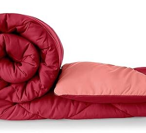 Microfibre Reversible Comforter, Double (Strawberry Pink and Candy Pink, 200 GSM)