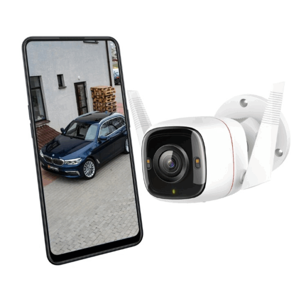 4MP 2K QHD (2560X1440) Outdoor CCTV Security Wi-Fi Smart Camera -Alexa Enabled -Weatherproof -Full Color Starlight Night Vision -2-Way Audio -Up to 256 GB SD Storage - C320Ws- White