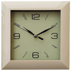 bstract Plastic Analog Wall Clock (1847, Ivory, 175 Mm X 175 Mm X 35 Mm)
