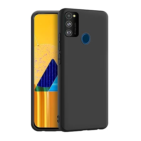 Samsung Galaxy M21 / M30s / M21 (2021) Edition Back Cover | Camera Bump Protection & Ultra Slim | Matte Soft Silicon Shock Proof Rubberised Back Case Cover (Black)