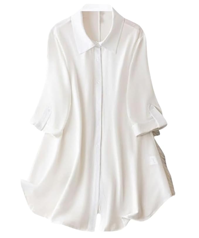 Fashion Women's Shirt Dress | Knee Length Dresses | Loose Fit | Button-Down | 3/4 Sleeve | Vacation Outfit (Pack of 2 | Value Pack)