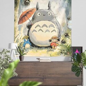 Forest Guardian Printed Anime Tapestry, Anime Theme Backdrop for Wall Hanging Home Decor Bedroom Living Room - 58 X 48 Inches