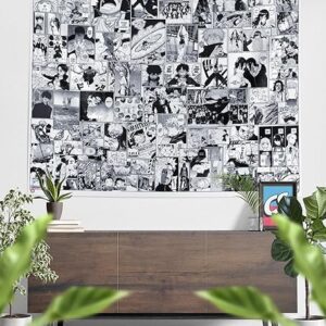 Inspired Manga Panel Tapestry Anime Theme Backdrop For Wall Hanging Home Decor Bedroom Living Room (Mixed Version) - 58 X 48 Inches