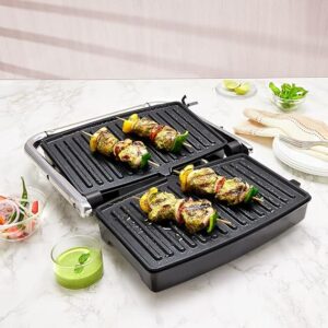 Jumbo Grill Sandwich Maker | Can Make 4 Sandwich At a Time | Electric Toaster Maker | Non-Stick Coating Plates Opens to 180?, BPA & PTFE Free | Power Indicators | 2 Year Warranty (1500W)