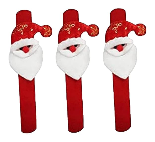 COMBO OF 5 Red Santa Claus Christmas Party Hand Bracelet Band for Kids Boys & Girls