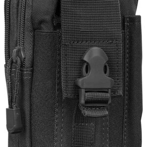 Multi-Purpose Water Resistant Waist Pouch, Sport Carry Pouch for Phone and Small Accessories Waist Pouch Pack for Men, Women Camping Hiking (Black)