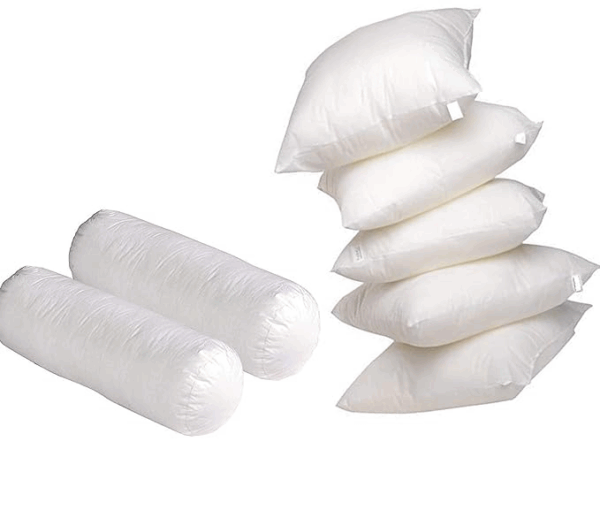 New Microfibre Shell Diwan Set of 5 Cushion (16x16-inch) and 2 Bolsters (16x34-inch) Set for Bedding/Sofa (White)