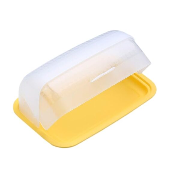 Big Bread Box with Moving Lid | Semi Transparent | Food Grade BPA Free | Freezer Microwave Oven Dishwasher Safe | Breads Sandwich cakes ( Lemon Yellow | LxWxH -31.5X20.6X15 Centimetres)