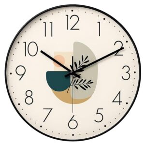 Unique Wall Clock for Living Room Stylish Latest | Modern Analog Clock for Bedroom, Kitchen, Hall, Office | Modern Analog Time Piece Home Decor Item (Black Leaf)