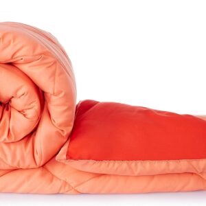 Microfiber Reversible Comforter, Double (Ruby Red & Peach Pink, 200 GSM)