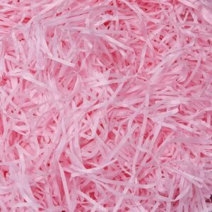 100 Grams Rose Pink Paper Grass for Crafts Project Gift Packing, Packing of Gifts for Marriage, Christmas, Baby Shower & Any Other Occasion or Party (Rose Pink)