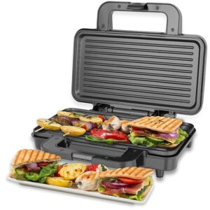 Big Jumbo Size deep Fill Electric Automatic Grill Sandwich Maker/Toaster Machine with Fixed Non Stick Plates for Home use 1000 W, (Silver)